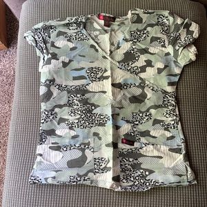 Camo cheetah scrub top